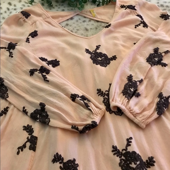 Free People Emma Austin Pink Blush Long Sleeve Flowy Mini Dress - Picture 7 of 10